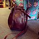 Винтаж: Сумка-ведро Cartier Mini Bucket Crossbody из кожи бордового цвета, Сумки винтажные, Калининград,  Фото №1