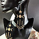Long Beaded Earrings with Fringe Black and Gold. Earrings. StylishThings4U. Online shopping on My Livemaster.  Фото №2