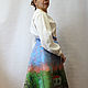 Felted skirt 'Summer landscape' on silk!. Skirts. silk wool. My Livemaster. Фото №5