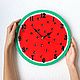 Sandía reloj de pared de cocina. Watch. Clocks for Home (Julia). Интернет-магазин Ярмарка Мастеров.  Фото №2
