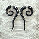 Order  earring made of Buffalo horn Spiral point. Garuda. Livemaster. . Single earring Фото №3