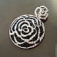 Pendant pendant art.2-79 in the form of a flower with black cubic zirconia. Italy, Pendants, Blagoveshchensk,  Фото №1