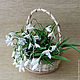 Basket with snowdrops made of polymer clay. Composition. Flowesforever. Online shopping on My Livemaster.  Фото №2