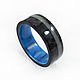Order Carbon ring with blue ocean composite. asgdesign. Livemaster. . Rings Фото №3