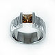 Titanium ring with tea topaz Ti 1004 textured. Rings. asgdesign. My Livemaster. Фото №4
