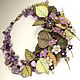 Happy Valley Lilac. Necklace, flowers made of genuine leather. Necklace. ms. Decorator. My Livemaster. Фото №5