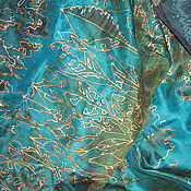 Шелковый платок с авторской ручной росписью "Розы" батик в подарок