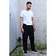 Брюки мужские из вареной крапивы Рами Ramie Single Pleat Pant Black. Брюки мужские. VÄN Studio. Интернет-магазин Ярмарка Мастеров.  Фото №2