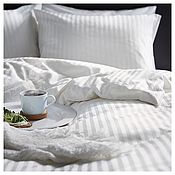 Для дома и интерьера handmade. Livemaster - original item Bed linen made of stripe satin 400 tc - hotel line !. Handmade.