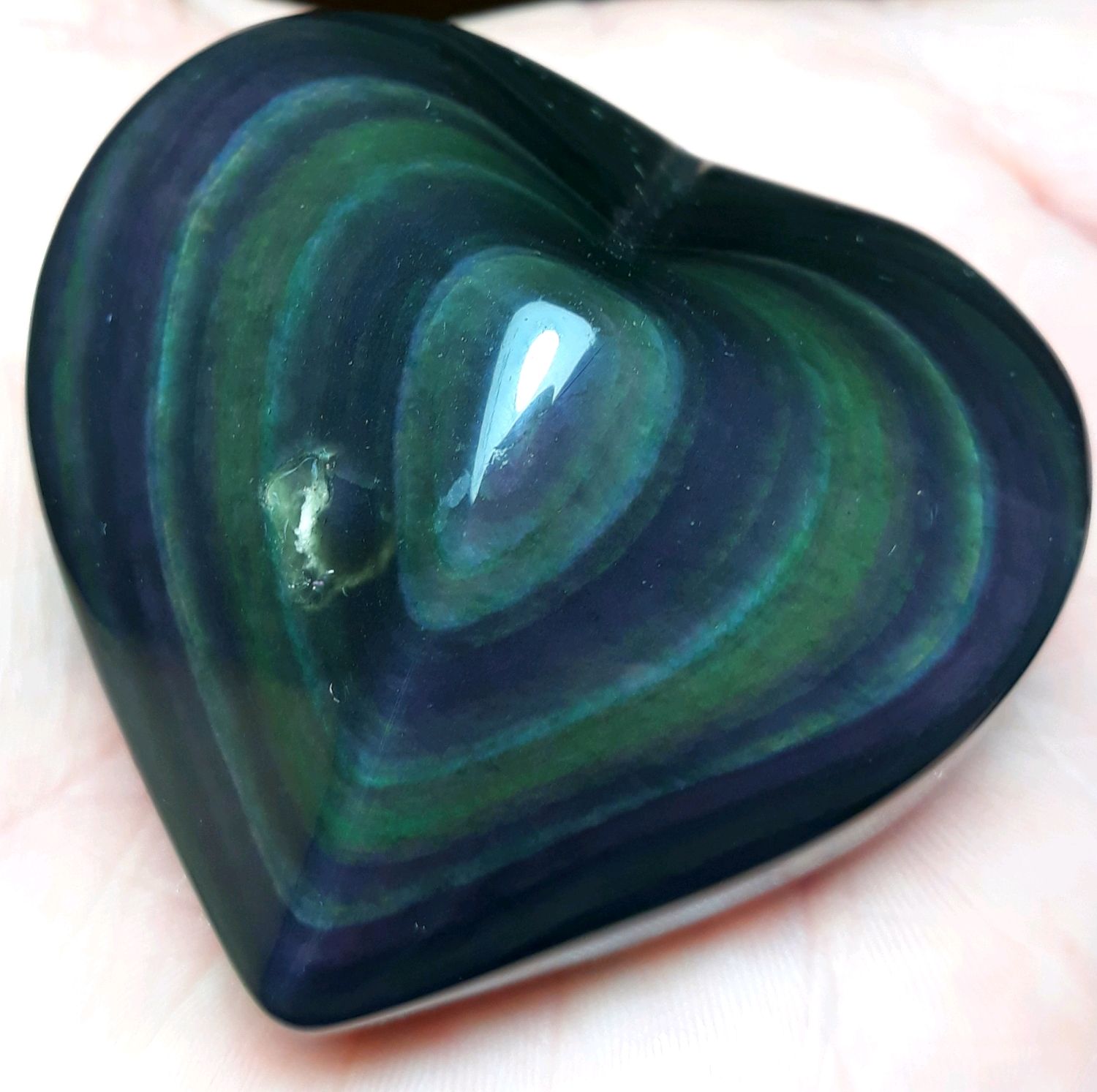 Rainbow obsidian (in the form of a heart), Hidalgo State, Mexico, Cabochons, St. Petersburg,  Фото №1