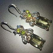 Украшения handmade. Livemaster - original item Infanta earrings with green amethysts. Handmade.