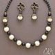 Vintage. Necklaces and earrings of agate in a classic style. Black-and-white palette, Jewelry Sets, St. Petersburg,  Фото №1