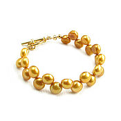 Украшения handmade. Livemaster - original item Gold bracelet with natural pearls, pearl bracelet. Handmade.