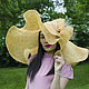 Summer hat made of straw with blue 'Golden'. Hats1. Novozhilova Hats. My Livemaster. Фото №6