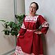 Платье в русском стиле "Птицы" красный фон, Народные платья, Батайск,  Фото №1