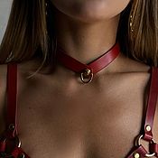 Субкультуры handmade. Livemaster - original item Leather choker for women, BDSM leather collar. Handmade.