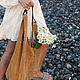 Авоська рыжая замша сумка пакет мешок Шоппер. Сумка-мешок. Bags by Katerina Klestova (kklestova). Ярмарка Мастеров.  Фото №5