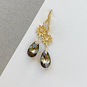 Украшения handmade. Livemaster - original item Earrings-flowers with Swarovski gold. Handmade.