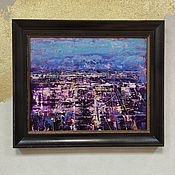 Картины и панно handmade. Livemaster - original item Bright picture night city picture top view picture 40 by 50 cm. Handmade.