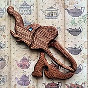 Украшения handmade. Livemaster - original item Brooch-fibula wooden Elephant. Handmade.