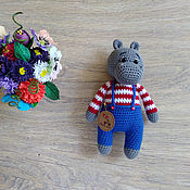 Куклы и игрушки handmade. Livemaster - original item Crocheted Hippo. Handmade.
