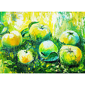 Картины и панно handmade. Livemaster - original item Painting apples in the garden 