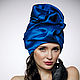 Royal Blu silk organza turban with a bead Pearl, Turban, Moscow,  Фото №1