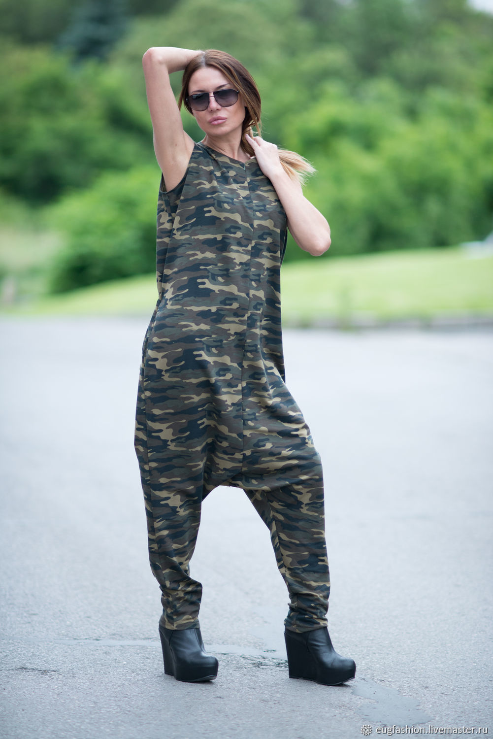 Cotton camo sales jumpsuit