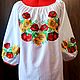 Women's embroidered blouse 'Poppies and Sunflowers' ZHR2-214, Blouses, Temryuk,  Фото №1