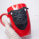 Tazas de retrato con perro. Mugs and cups. artroombullibull. Интернет-магазин Ярмарка Мастеров.  Фото №2