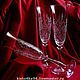 Бокалы фужеры для шампанского вина для крепких напитков подарок молодоженам на свадьбу подарок на Новый Год на торжество стеклянная посуда Богемия с росписью