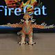 Фигурка грифон из бисера. Мини фигурки и статуэтки. Fire-cat-1. Интернет-магазин Ярмарка Мастеров.  Фото №2