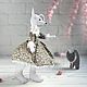 Мышка с кошечкой игрушка подарок девочке. Тильда Зверята. Candy dolls handmade (Анна) (candy-dolls). Интернет-магазин Ярмарка Мастеров.  Фото №2