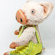 Teddy pig with opal pendant. Piggy, stuffed toy, pig. Teddy Toys. ATola. My Livemaster. Фото №4