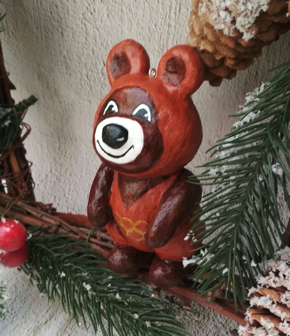 Ёлочная игрушка из ваты "Олимпийский Мишка" купить в интернет-магазине ...