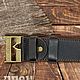 Ремень кожаный "Вымпел" с бляхой. Ремни. svoi_belt (chepurin-igor). Интернет-магазин Ярмарка Мастеров.  Фото №2