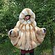 Poncho hooded fur Siberian red Fox. Fur Coats. Zimma. My Livemaster. Фото №4