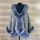Exclusive cashmere cape 'Firebird' with Arctic fox fur. Ponchos. Olga Lavrenteva. My Livemaster. Фото №4