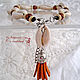 Anklet made of shells cowries 'Leopard in the snow', Bead bracelet, Moscow,  Фото №1