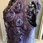 Одежда handmade. Livemaster - original item Waistcoat felted silk with sheep curls Amethyst. Handmade.