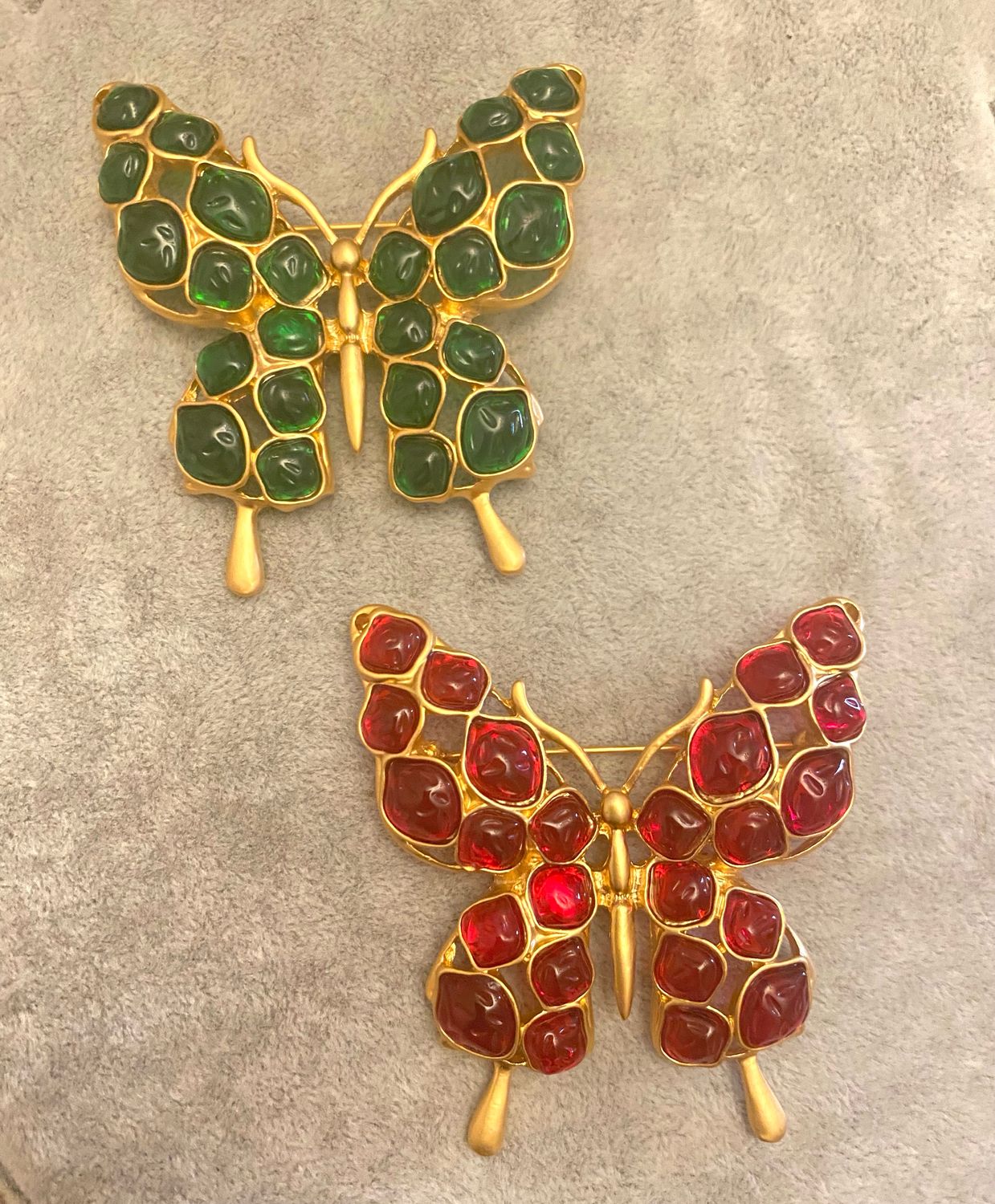 Винтаж: Брошь изумруд и рубин бабочка Trifari купить в интернет ...