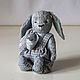 Зайка тедди серый Малыш. Тедди Зверята. Handsewing.toys (Ирина). Ярмарка Мастеров.  Фото №9