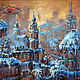 Painting oil painting on canvas winter landscape AND SNOW FALLING, Pictures, Moscow,  Фото №1