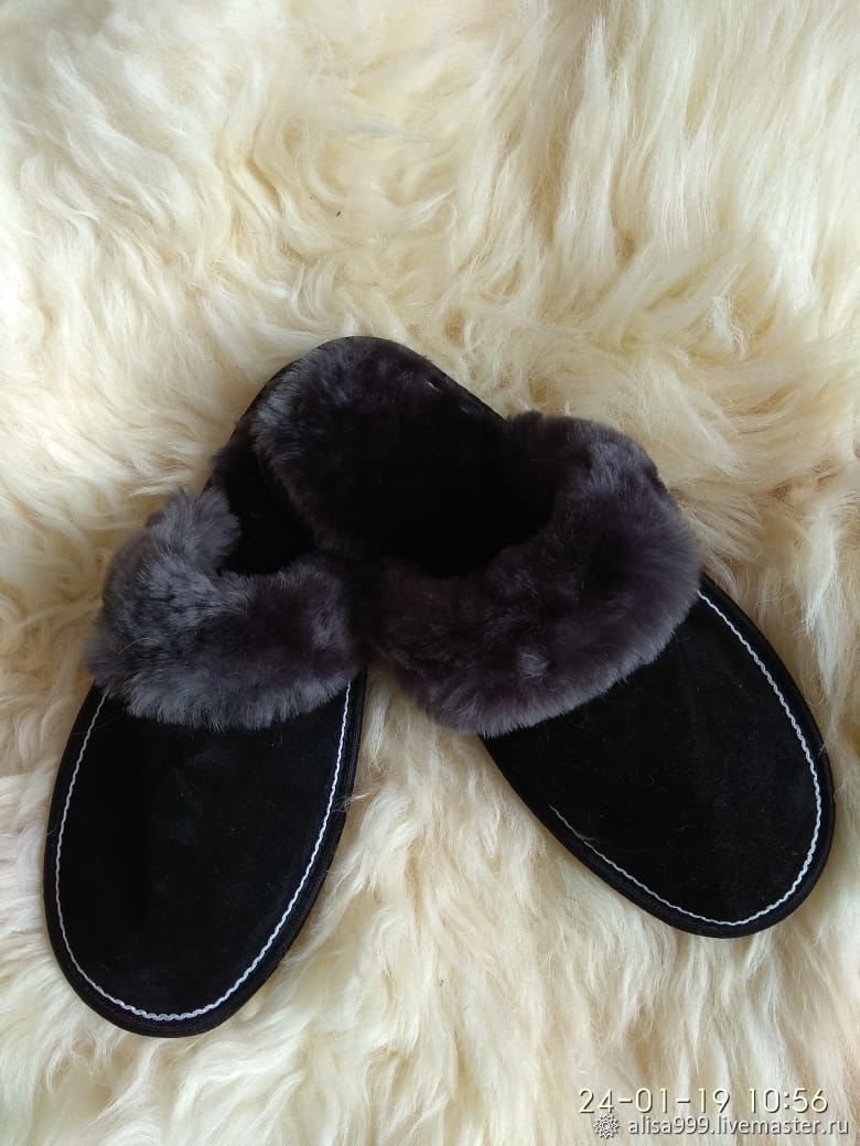 suede sheepskin slippers
