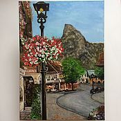 Картины и панно handmade. Livemaster - original item La obra: Pintura al óleo Alemania Oberammergau pueblo bávaro Alpes. Handmade.