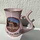Pink souvenir mug 'Karlovy vary', 1990 (4867), Vintage mugs, Tyumen,  Фото №1