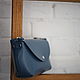 Женская сумочка синяя (кожаная женская сумочка). Классическая сумка. Migoto_bags. Интернет-магазин Ярмарка Мастеров.  Фото №2