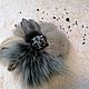 The fur brooch 'Flower' on the pin in shades of gray. Brooches. vjazanie-meh. My Livemaster. Фото №5
