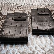 Сумки и аксессуары handmade. Livemaster - original item Business card holders made of genuine crocodile leather, in black.. Handmade.