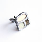 Украшения handmade. Livemaster - original item Ring with natural stone tiger eye and ceramic. Handmade.
